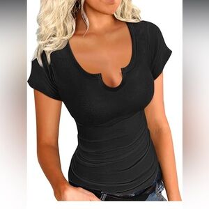 Short Sleeve V-Neck Top